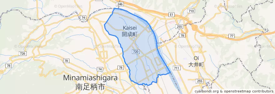 Mapa de ubicacion de 開成町.