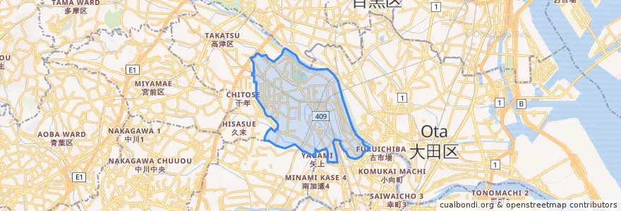 Mapa de ubicacion de Nakahara Ward.