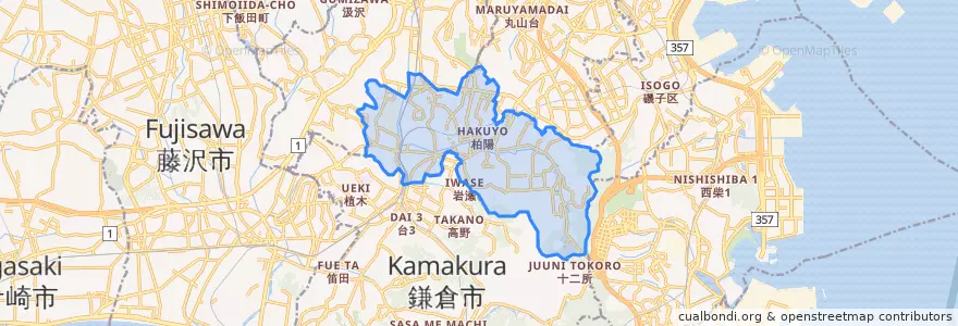 Mapa de ubicacion de 栄区.