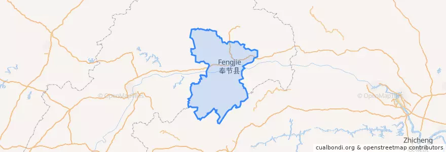 Mapa de ubicacion de 奉节县.