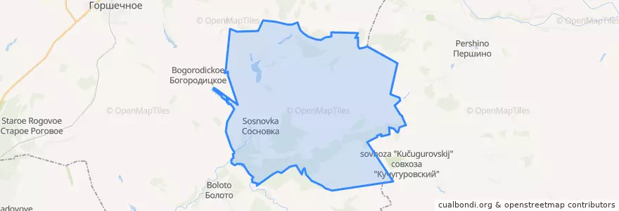 Mapa de ubicacion de Сосновский сельсовет.