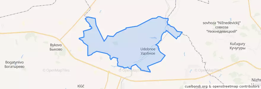 Mapa de ubicacion de Удобенский сельсовет.