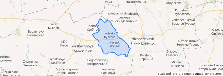 Mapa de ubicacion de Ясеновский сельсовет.