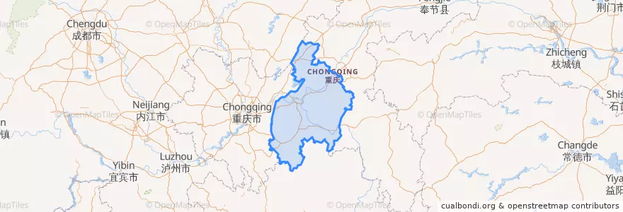 Mapa de ubicacion de 原地级涪陵市范围.