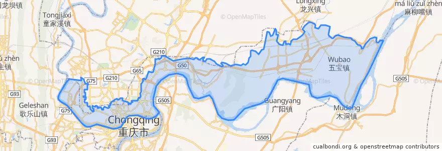 Mapa de ubicacion de 江北区.