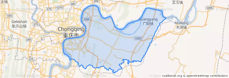 Mapa de ubicacion de Nan'an District.