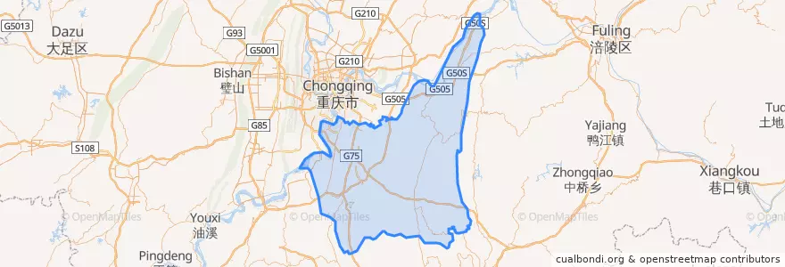 Mapa de ubicacion de 巴南区.
