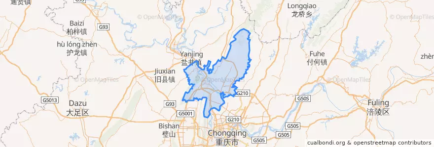 Mapa de ubicacion de 北碚区.