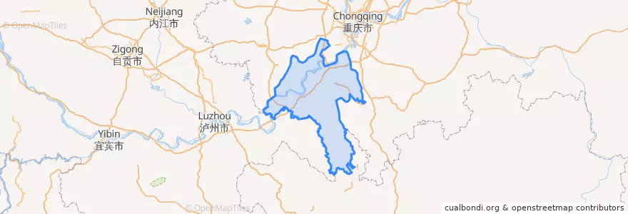 Mapa de ubicacion de Jiangjin District.