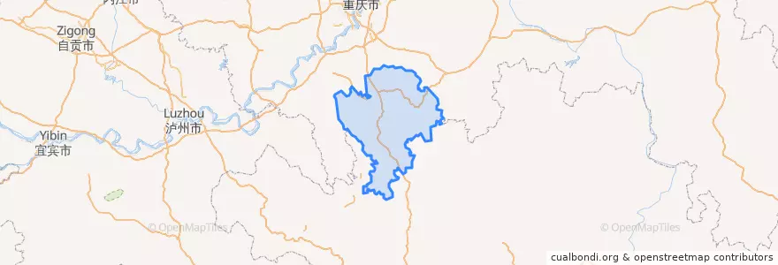 Mapa de ubicacion de 綦江区.