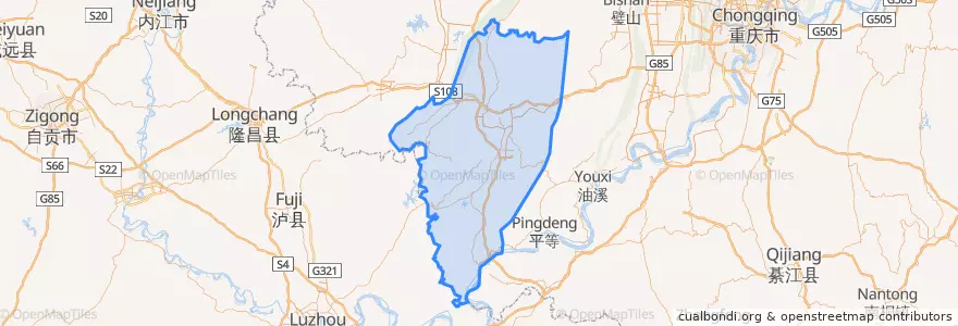 Mapa de ubicacion de 永川区.