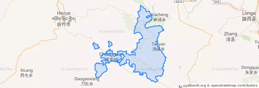 Mapa de ubicacion de ལིན་ཐན་རྫོང་། 临潭县.