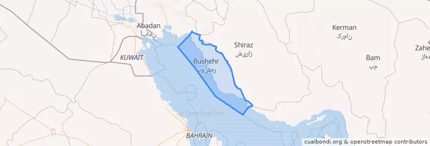 Mapa de ubicacion de استان بوشهر.