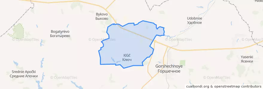 Mapa de ubicacion de Ключевский сельсовет.