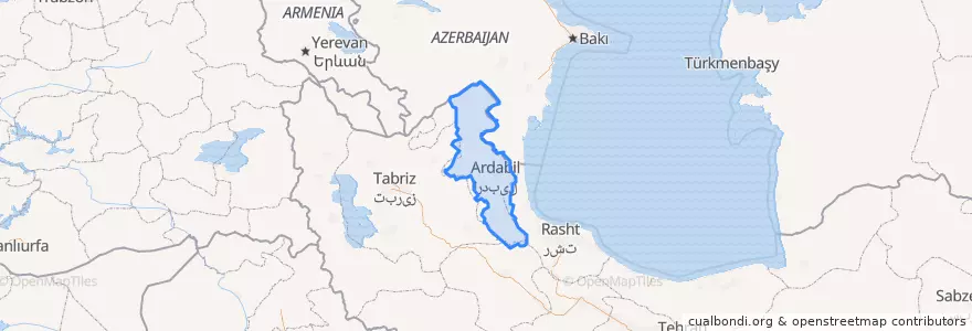 Mapa de ubicacion de استان اردبیل.