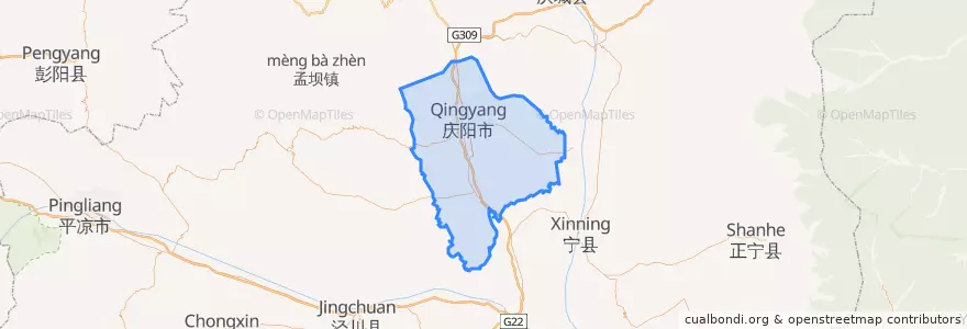 Mapa de ubicacion de 西峰区.