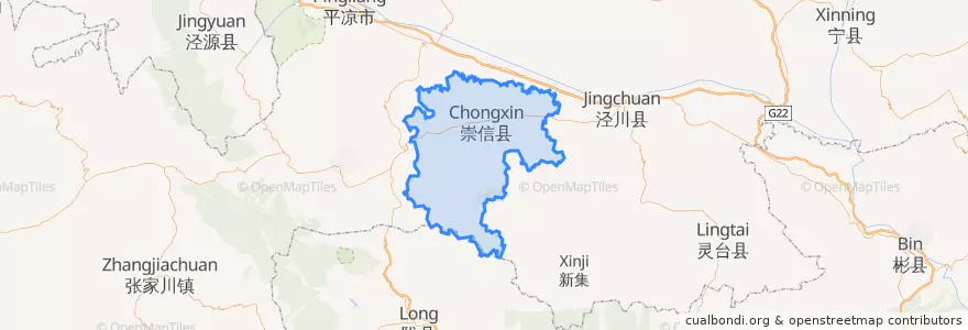 Mapa de ubicacion de 崇信县.