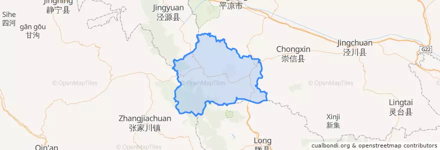 Mapa de ubicacion de 华亭市.