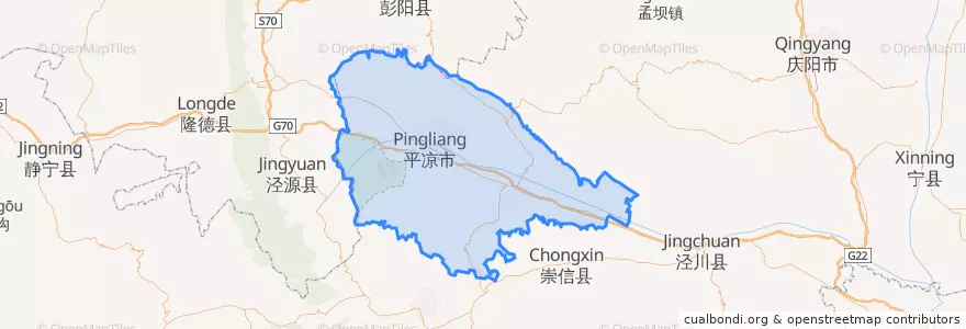 Mapa de ubicacion de 崆峒区.