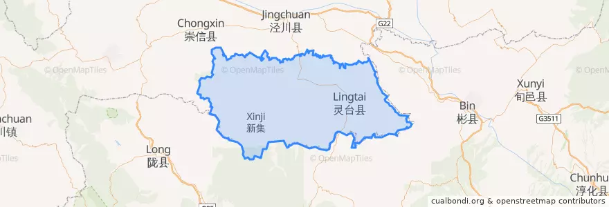 Mapa de ubicacion de 灵台县.