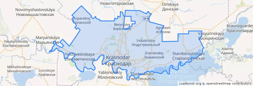 Mapa de ubicacion de городской округ Краснодар.