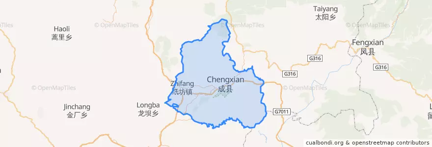 Mapa de ubicacion de 成县.