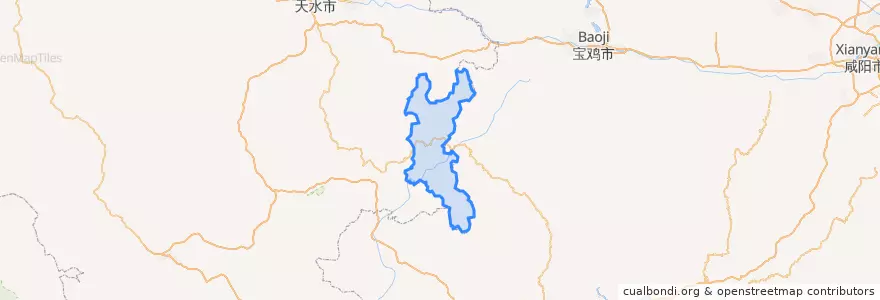 Mapa de ubicacion de 两当县 (Liangdang).