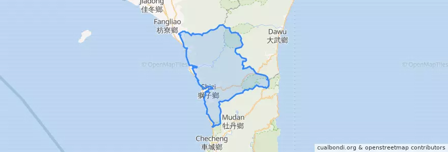 Mapa de ubicacion de 獅子鄉.