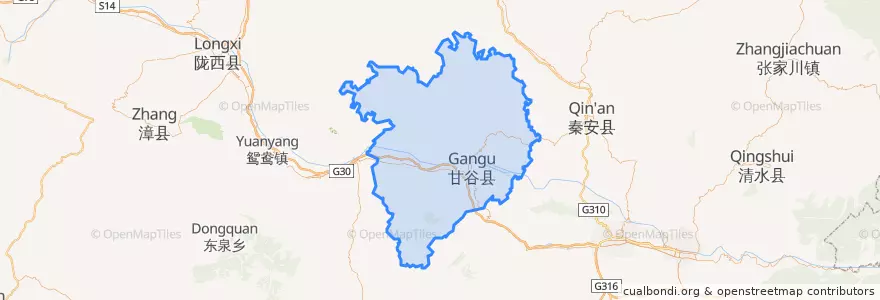 Mapa de ubicacion de 甘谷县.