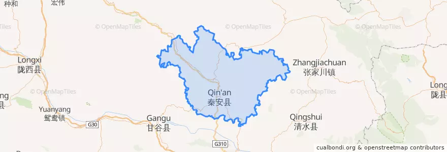Mapa de ubicacion de 秦安县.