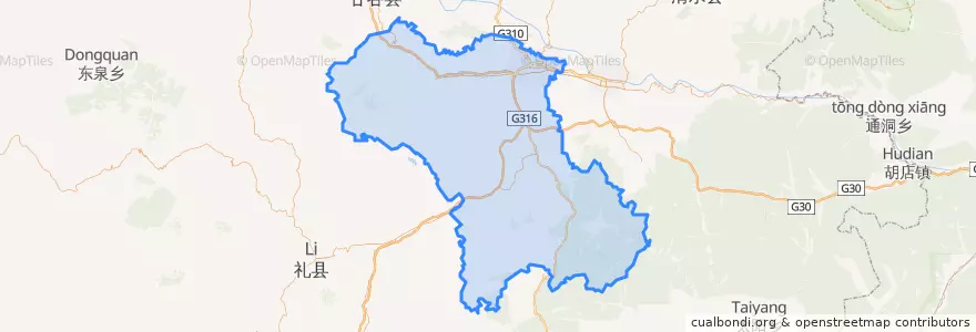 Mapa de ubicacion de 秦州区.