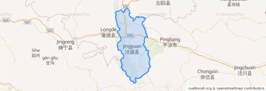 Mapa de ubicacion de 泾源县.