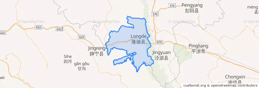 Mapa de ubicacion de 隆德县.