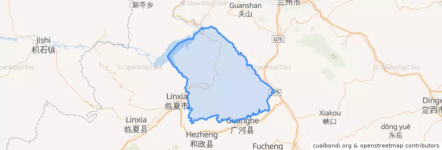 Mapa de ubicacion de 东乡族自治县.