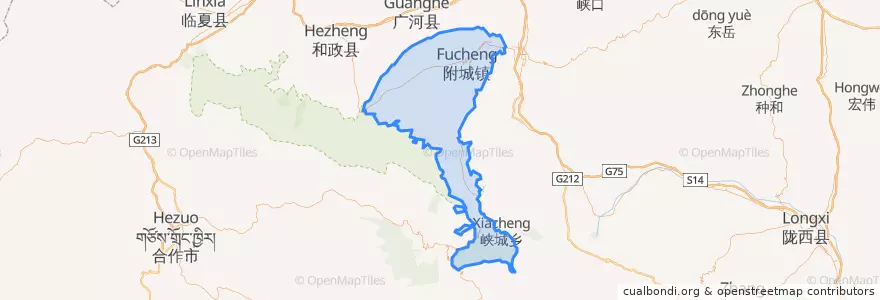 Mapa de ubicacion de 康乐县.