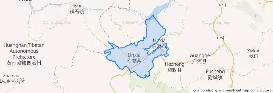 Mapa de ubicacion de 临夏县.