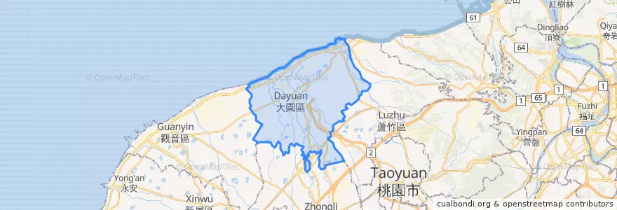Mapa de ubicacion de 大園区.