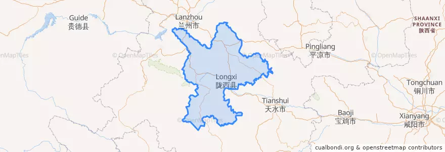 Mapa de ubicacion de Dingxi City.