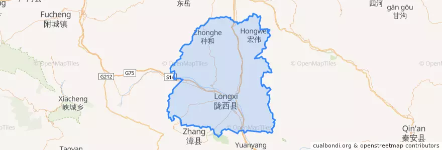 Mapa de ubicacion de 陇西县.