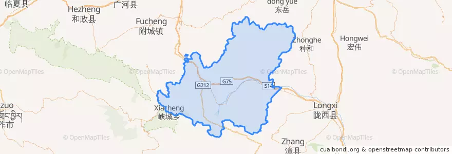 Mapa de ubicacion de 渭源县.