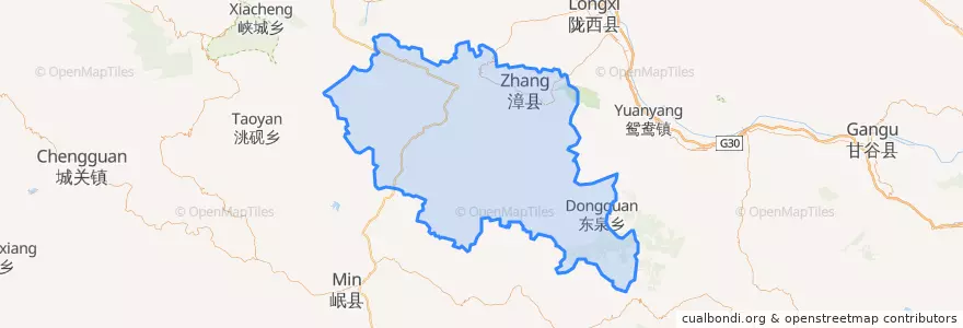 Mapa de ubicacion de 漳县.