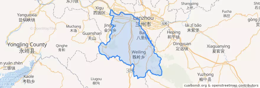Mapa de ubicacion de 七里河区.