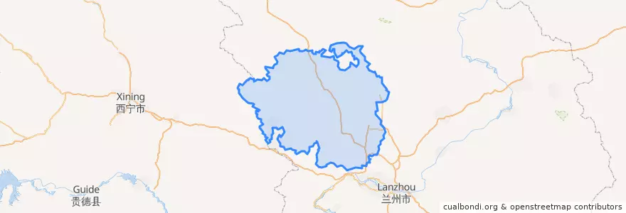 Mapa de ubicacion de 永登县.