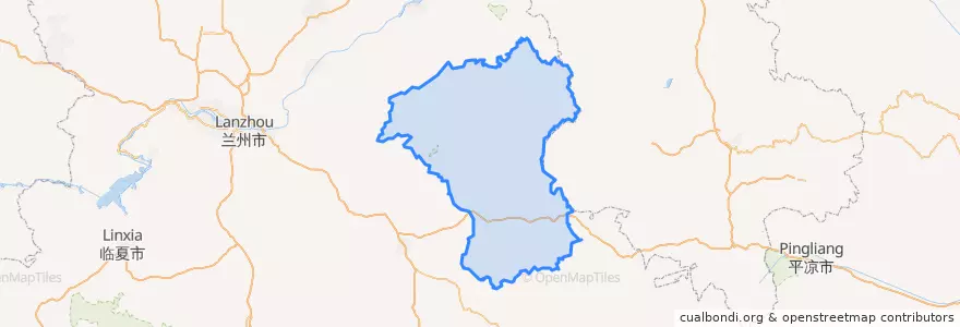 Mapa de ubicacion de Huining County.