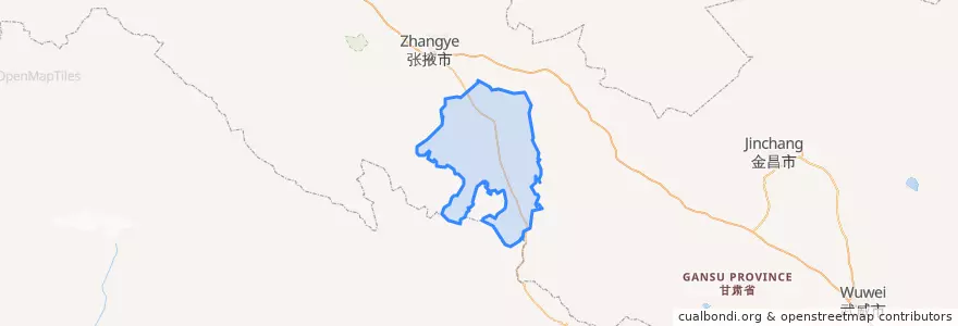 Mapa de ubicacion de 民乐县 (Minle).