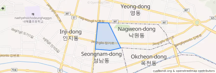 Mapa de ubicacion de 창전동.