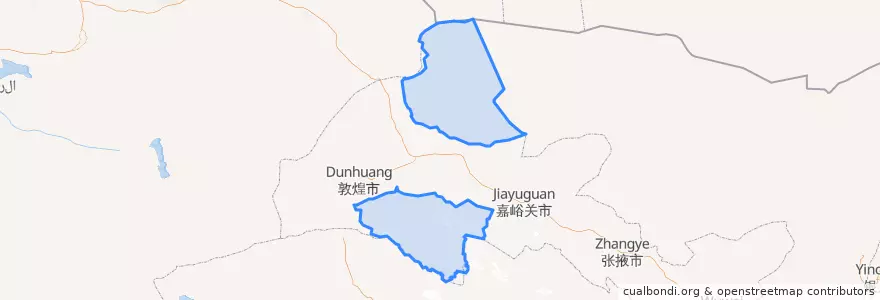 Mapa de ubicacion de 肃北蒙古族自治县 (Subei).