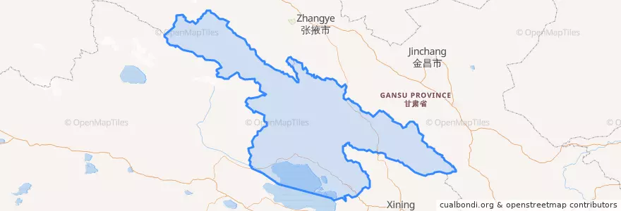 Mapa de ubicacion de Haibei Tibetan Autonomous Prefecture.