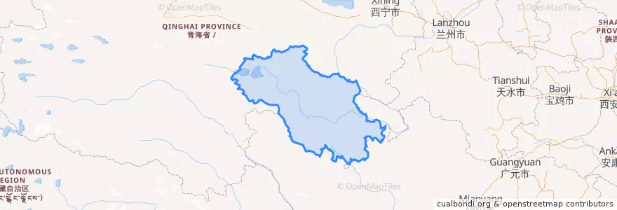 Mapa de ubicacion de མགོ་ལོག་བོད་རིགས་རང་སྐྱོང་ཁུལ་ 果洛藏族自治州.