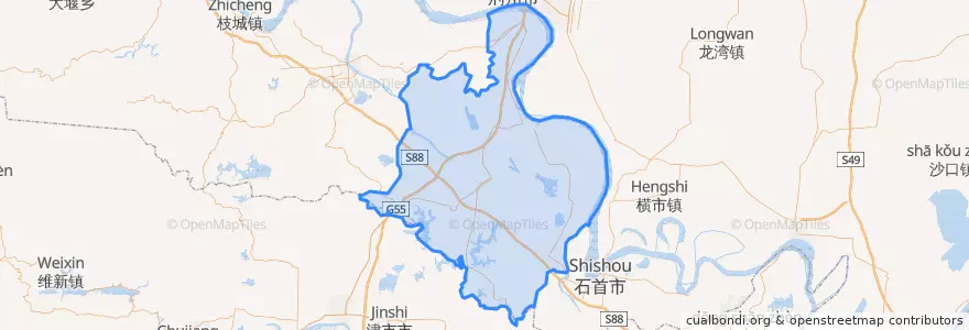 Mapa de ubicacion de 公安县.